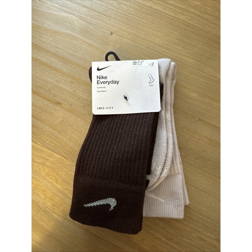 NWT Nike Everyday Wool Blend Cushioned Crew Socks Y5-7 W6-10 M6-8 DQ6394-907